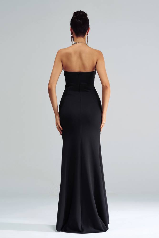 Sweetheart Strapless Empire Long Party Evening Dress With Slit