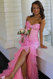 Sweetheart Strapless Empire Mermaid Party Prom Dress With Train