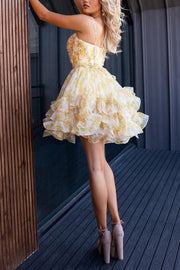 Sweetheart Strapless Empire Tulle A-Line Homecoming Dress