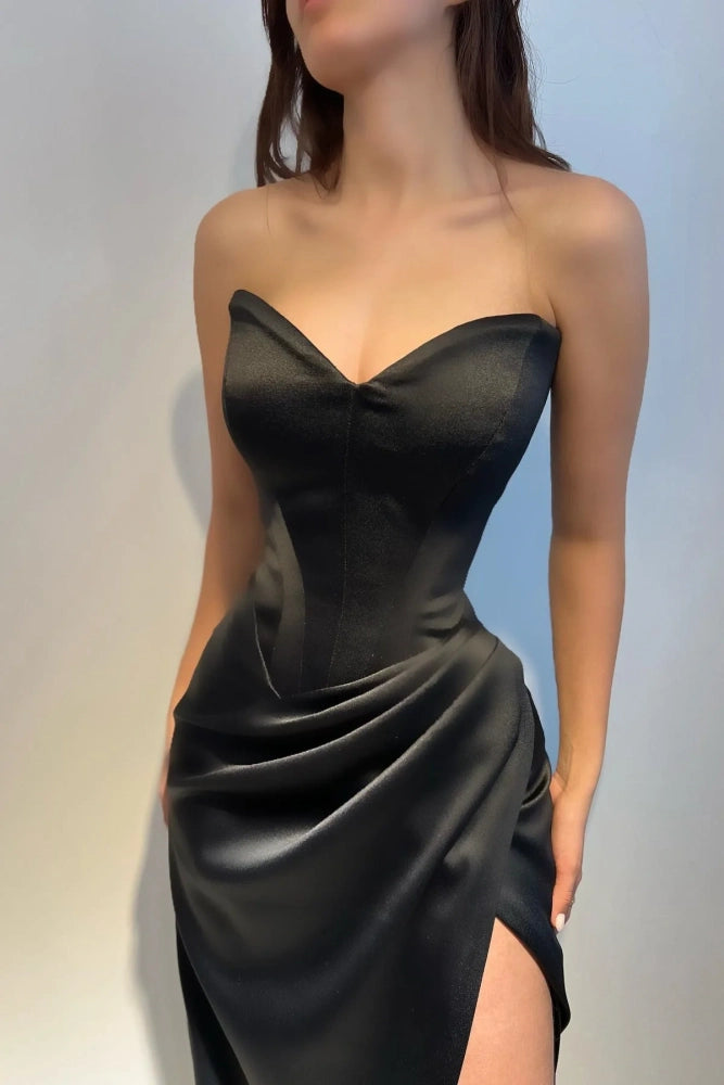 Sweetheart Strapless Empire With Side Slit Party Dress