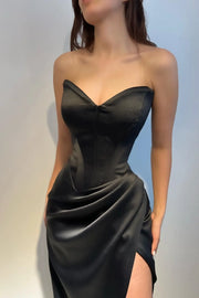 Sweetheart Strapless Empire With Side Slit Party Dress