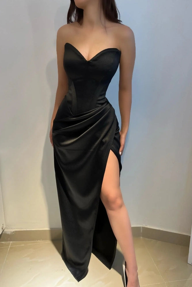 Sweetheart Strapless Empire With Side Slit Party Dress