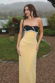 Sweetheart Strapless Fitted Satin Floor-Length Party Prom Dress