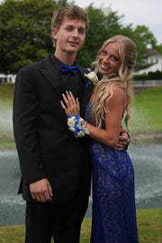 Sweetheart Strapless Fully Lace Mermaid Party Prom Dress With Slit