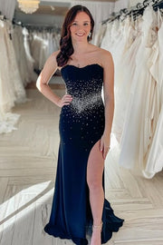 Sweetheart Strapless Mermaid Beaded Party Prom Dress