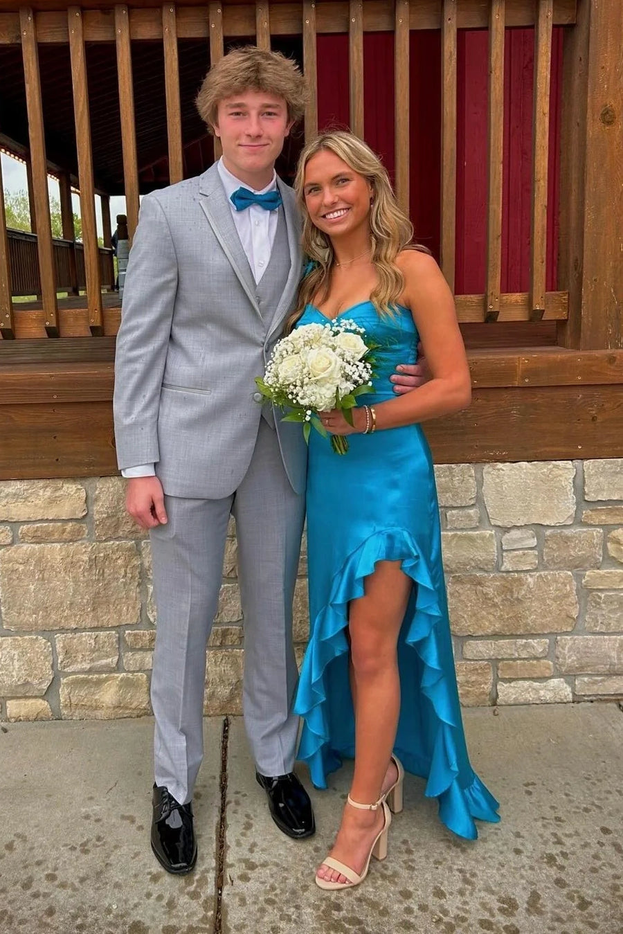 Sweetheart Strapless Empire Long Party Dress With Ruffled