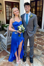 Sweetheart Strapless Empire Long Party Dress With Ruffled