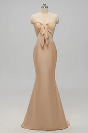 Sweetheart Strapless Two Piece Trumpet Bridesmaid Dress