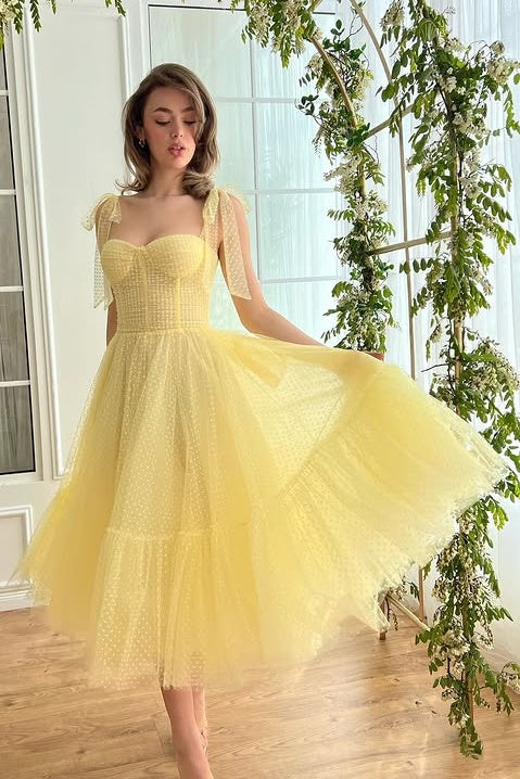 Sweetheart Straps Tulle A-Line Empire Party Prom Dress