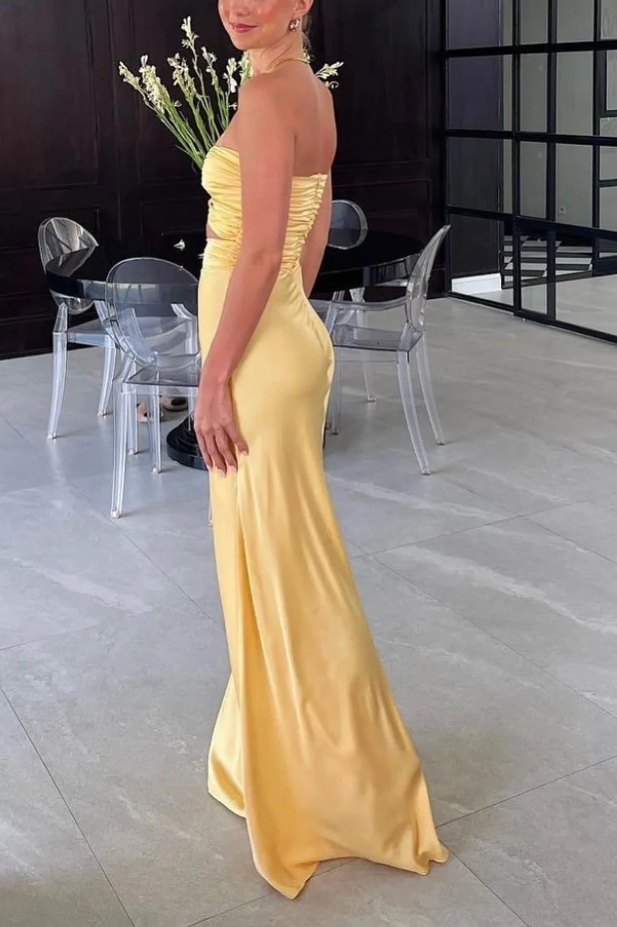 Sweetheart Strapless Empire Long Party Prom Dress