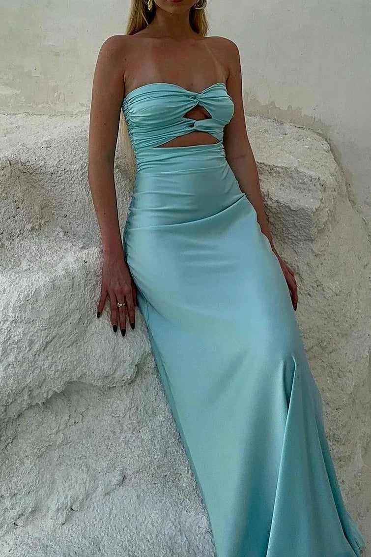 Sweetheart Strapless Empire Long Party Prom Dress