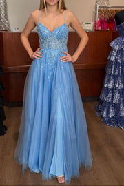 Tulle A-Line With Lace Appliques Sweetheart Party Prom Dress