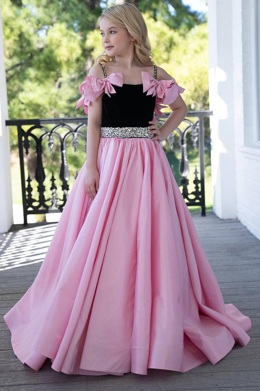 Two Tone A-Line Sleeveless Beaded Girl Pageant Dress | Joyofdress Two Tone A-Line Sleeveless Beaded Girl Pageant Dress | Joyofdress