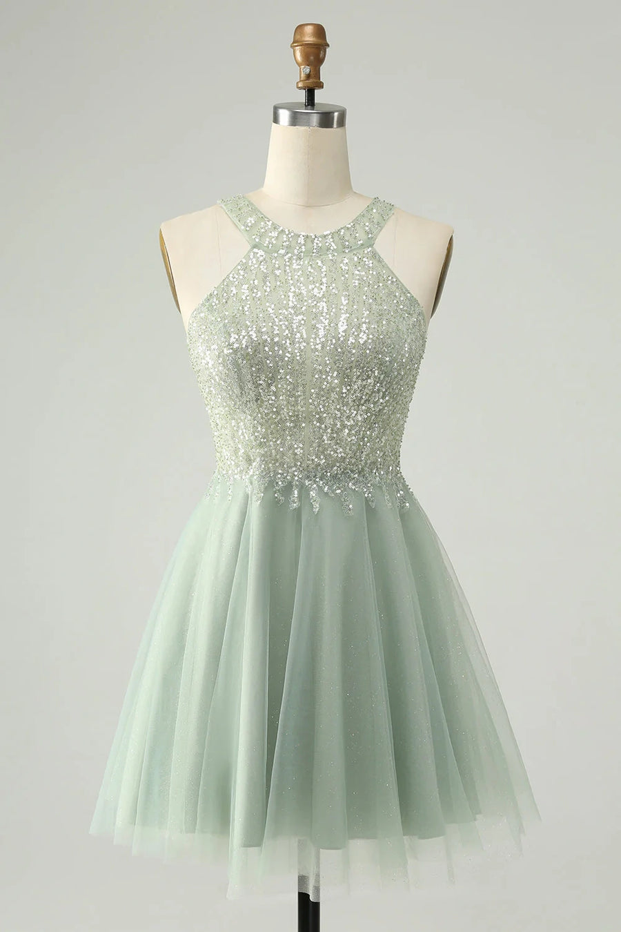 Two Tone Round Sleeveless Sheer Chic Homecoming Dress | Joyofdress Two Tone Round Sleeveless Sheer Chic Homecoming Dress | Joyofdress