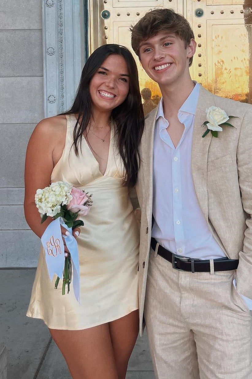 V-Neck Halter Backless Satin Short Party Homecoming Dress