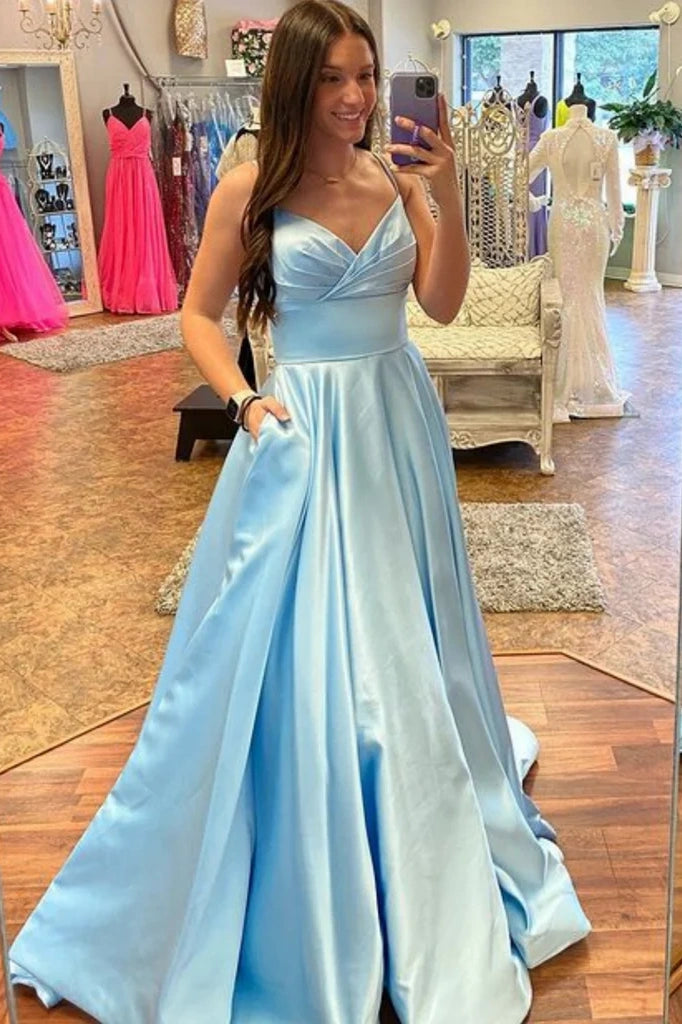 V-Neck Sleeveless A-Line Empire Party Prom Dress With Bow