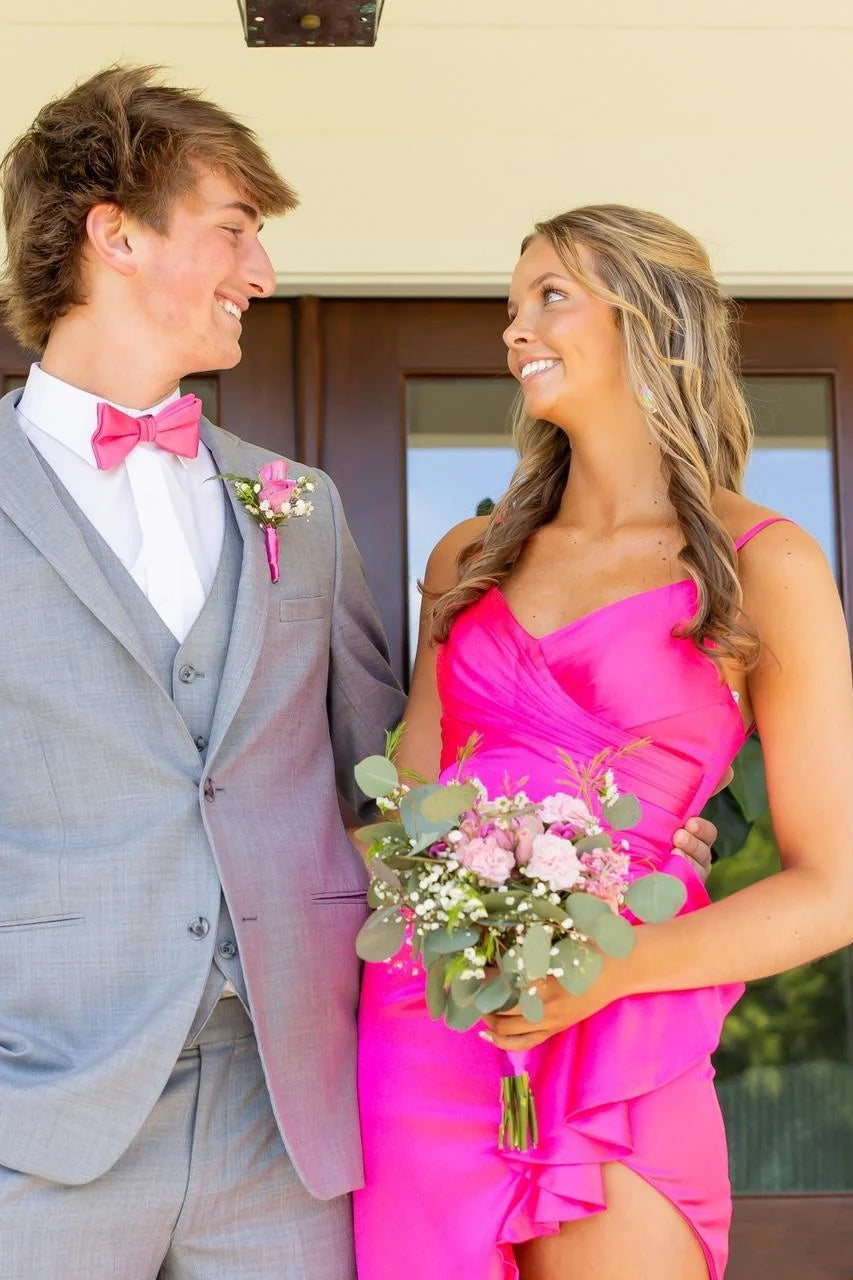 V-Neck Sleeveless Empire Satin Mermaid Party Prom Dress
