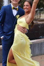 V-Neck Sleeveless Illusion Empire Lace Up Party Prom Dress