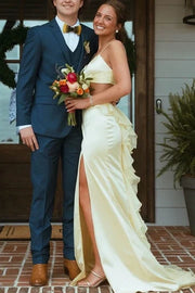 V-Neck Sleeveless Illusion Empire Lace Up Party Prom Dress