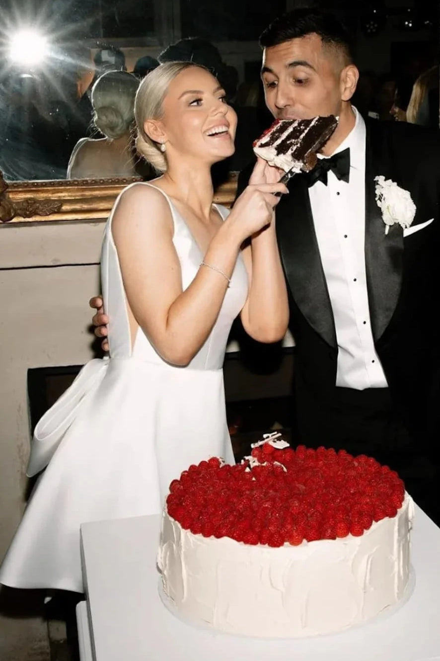 red and white short wedding dresses Short Lace Bridal Gowns: Red Mini Wedding Dress ... From Donnaweddingdress12, $81.41