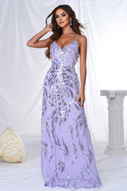 V-Neck Spaghetti Straps A-Line Appliques Party Evening Dress