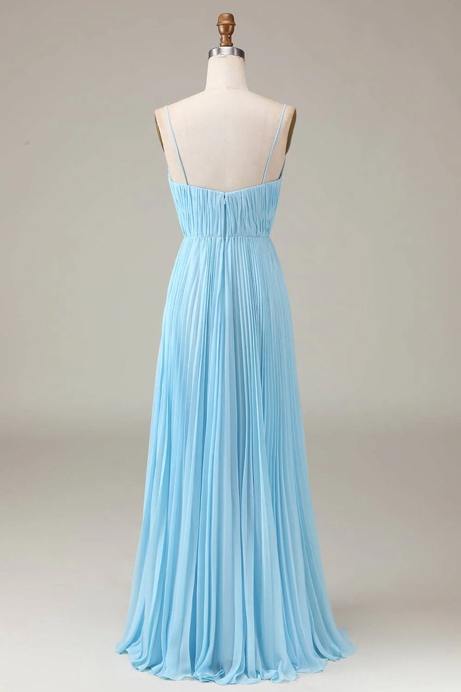 V-Neck Spaghetti Straps Chiffon A-Line Bridesmaid Dress