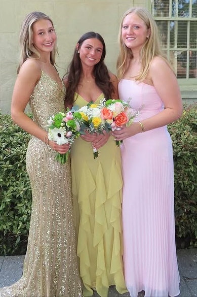 V-Neck Spaghetti Straps Chiffon A-Line Tiered Ruffle Party Prom Dress