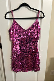 V-Neck Spaghetti Straps Fully Sequin Mini Homecoming Dress