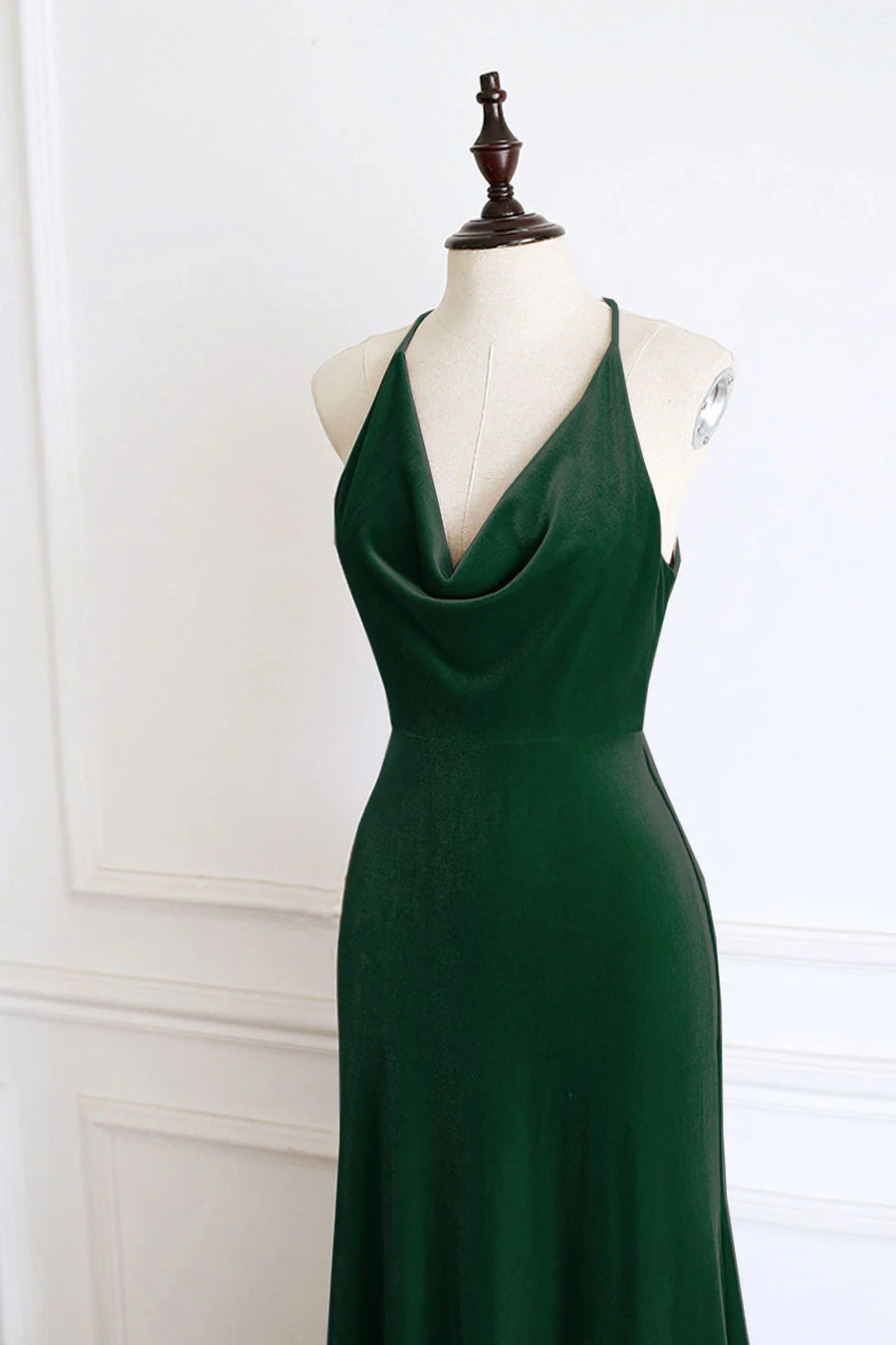 Velvet A-Line V-Neck Sleeveless Long Party Prom Dress