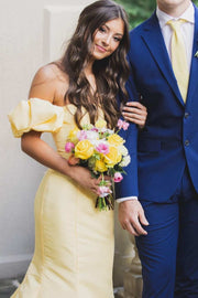 Yellow Mermaid Empire Formal Graduation Prom Dress