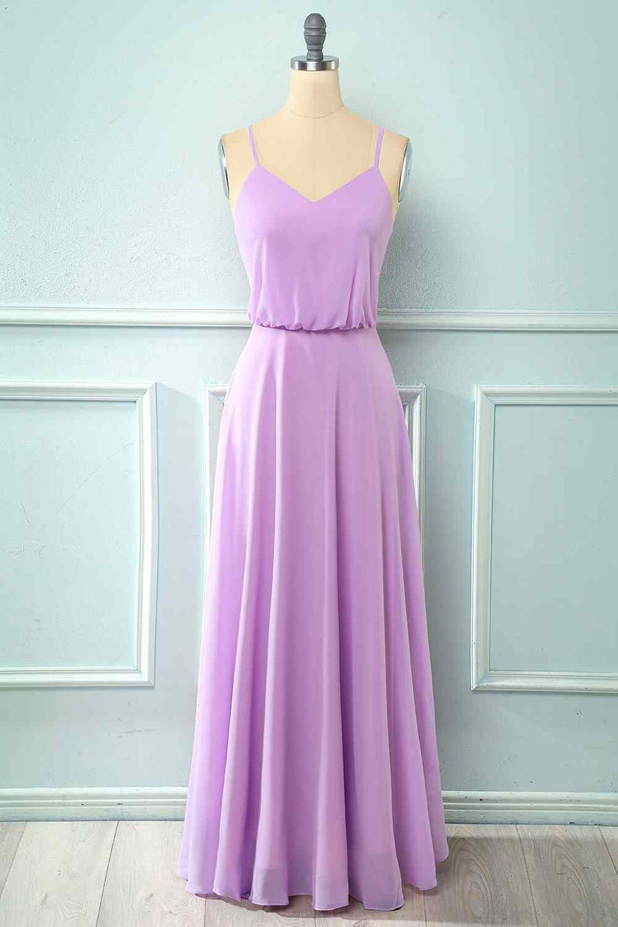 A - line Chiffon Crepe Long Bridesmaid Dress - Joyofdress