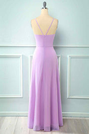 A - line Chiffon Crepe Long Bridesmaid Dress - Joyofdress