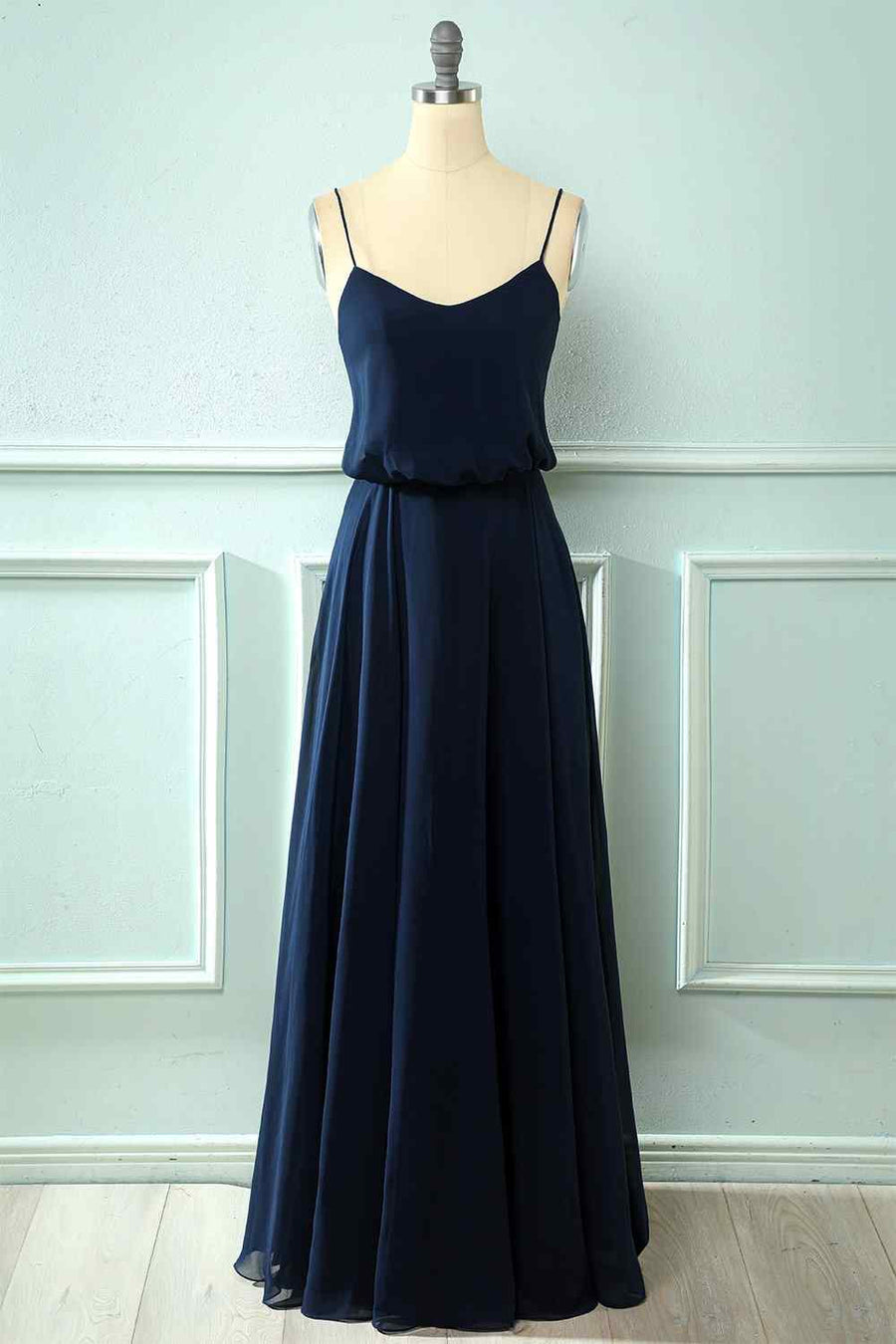 A - line Chiffon Crepe Long Bridesmaid Dress - Joyofdress