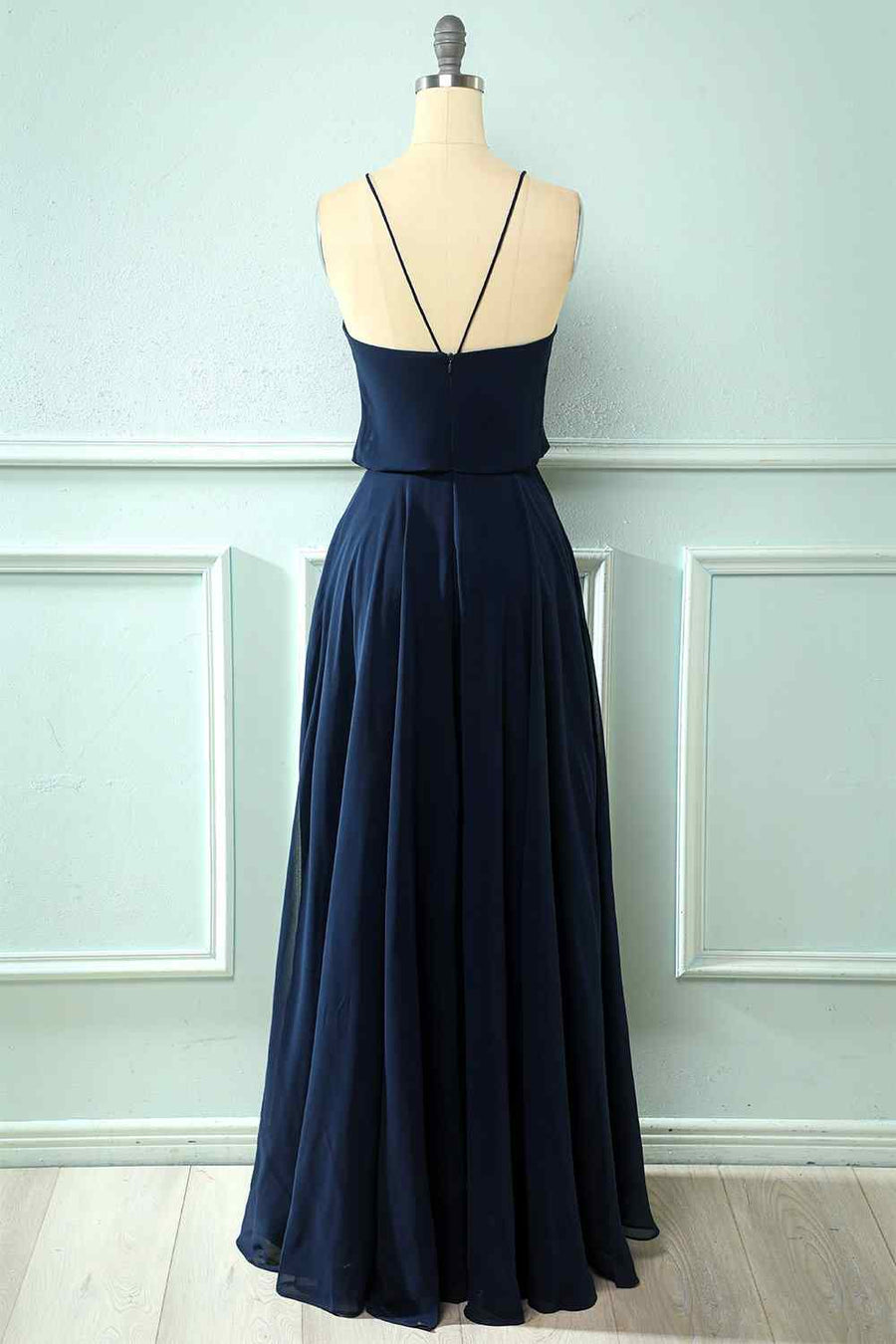 A - line Chiffon Crepe Long Bridesmaid Dress - Joyofdress