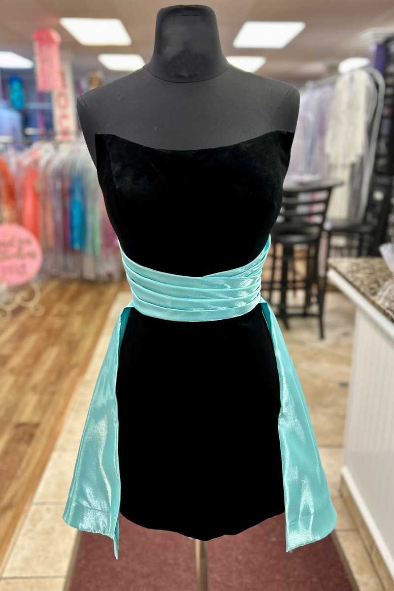 Black and Mint Green Homecoming  Dress