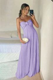 Chiffon A-Line Sweetheart Strapless Long Party Prom Dress