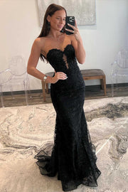 Mermaid Sweetheart Strapless Lace Party Prom Dress