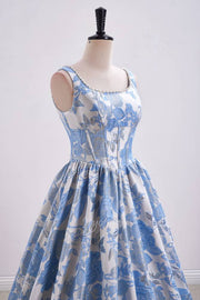 Elegant Straps Pink Jacquard A-Line Long Prom Dress with Pearl