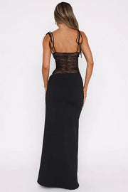 Chic Straps Lace Sheath Long Mermiad Prom Dress