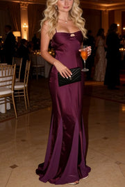 Spaghetti Straps Empire Waist A-Line Maxi Prom Dress