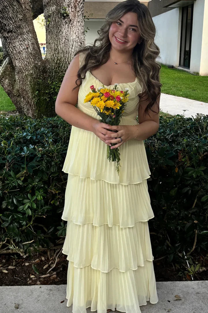 Romantic Off the Shoulder Chiffon Ruffle Tiered Prom Dress