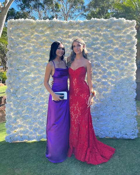 Sexy Red Sweetheart Strapless Lace Mermaid Party Prom Dress