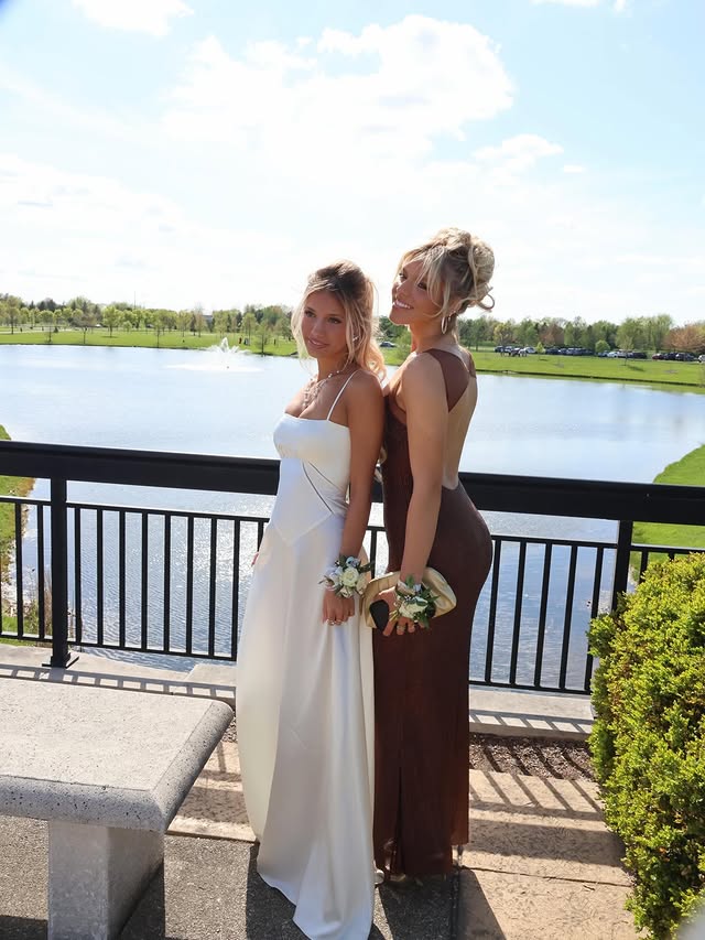 Bateau Spaghetti Straps Satin A-Line Long Party Prom Dress