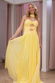 Chiffon A-Line Sweetheart Strapless Party Prom Dress With Slit