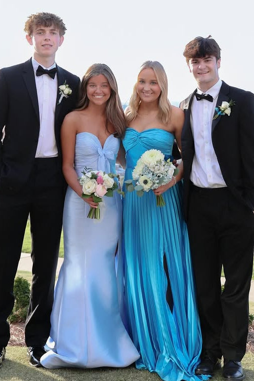 Sweetheart Strapless Empire A-Line Prom Dress With Slit
