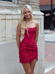 Timeless Corset Lace And Satin Fitted Homecoming Dress