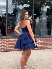 Sweetheart Strapless A-Line Tiered Homecoming Dress