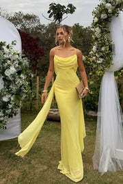 Chiffon Bateau Backless Sleeveless Long Party Prom Dress