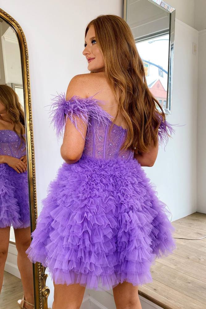 Light Blue Glitter V-neck Short Tulle Homecoming Dress | Joyofdress Light Blue Glitter V-neck Short Tulle Homecoming Dress | Joyofdress