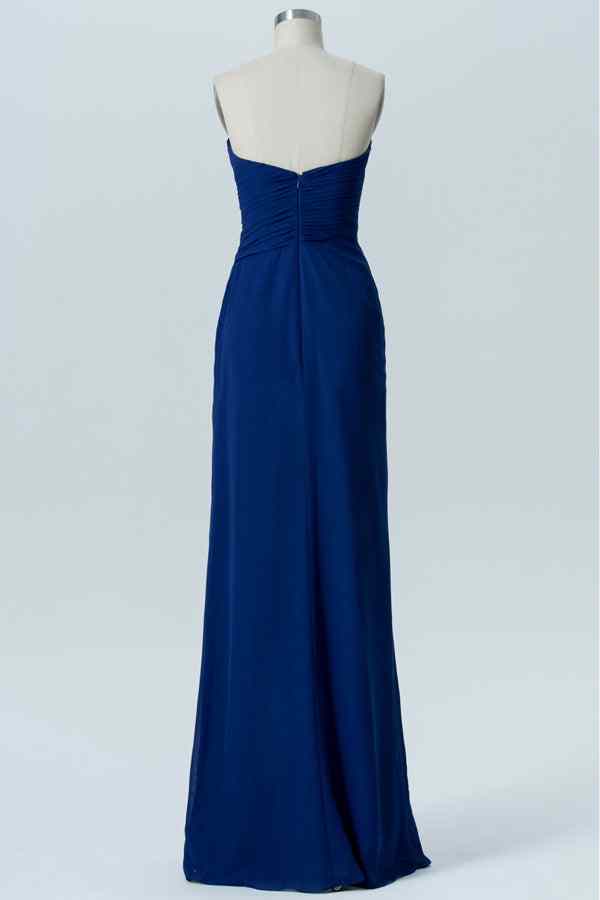 Royal Blue A-line Strapless Chiffon Pleated Long Bridesmaid Dress Royal Blue / US 16 Royal Blue A-line Strapless Chiffon Pleated Long Bridesmaid Dress Royal Blue / US 16